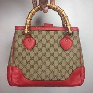 Gucci Monogram Diana Bamboo Top Handle